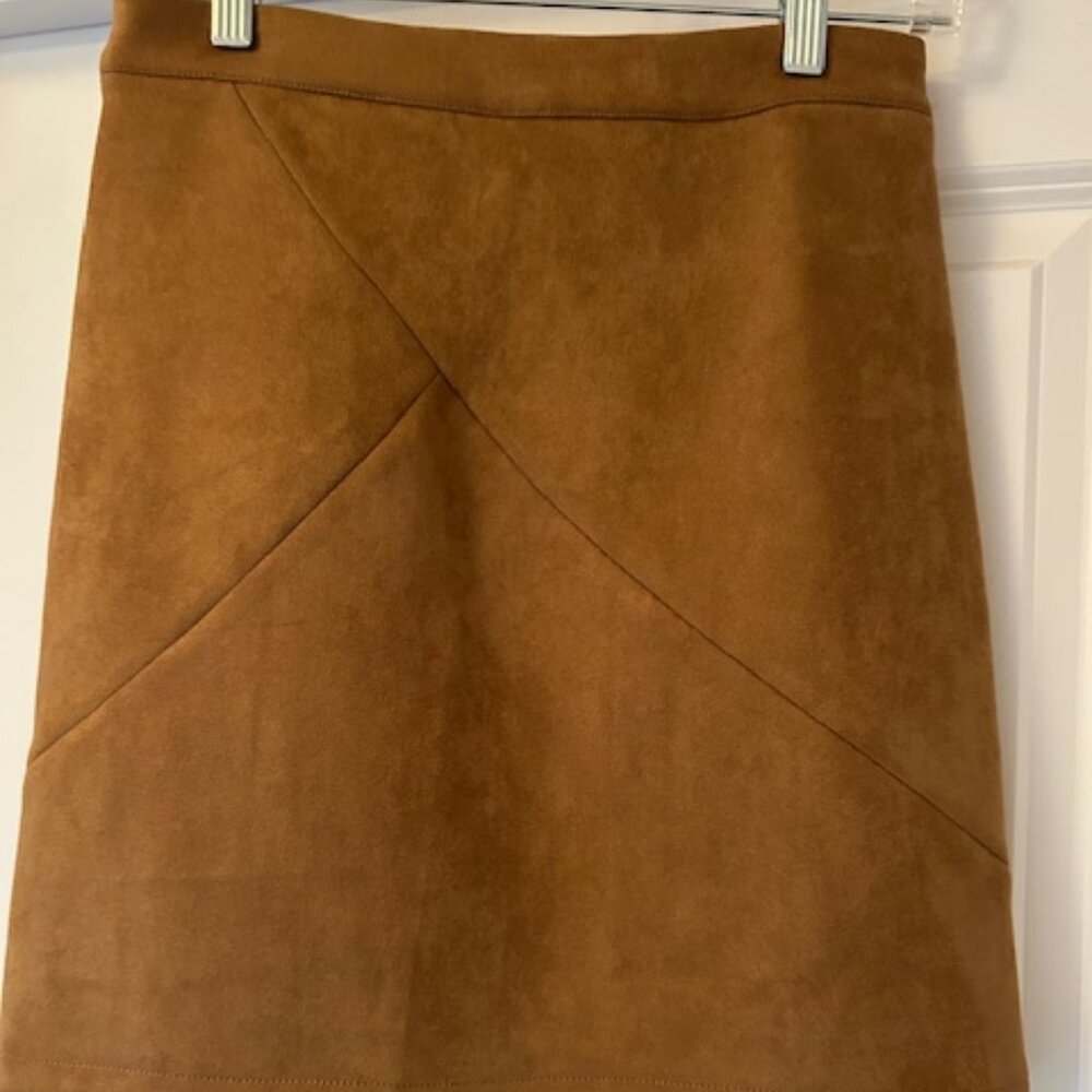 Tan faux suede mini skirt - Medium